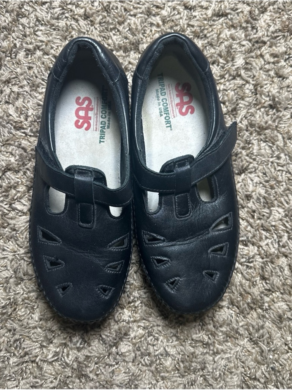 SAS Tripad Comfort Black Leather Mary Jane Shoes Women’s Size 8.5